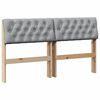 vidaXL T&ecirc;te de lit capitonn&eacute;e Gris clair 135 cm Pin massif