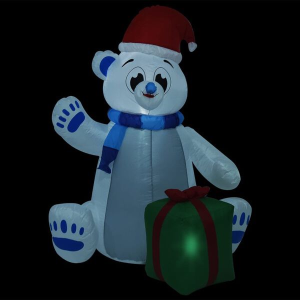 vidaXL Ours polaire gonflable de No&euml;l &agrave; LED pour Int/Ext 1,8 m