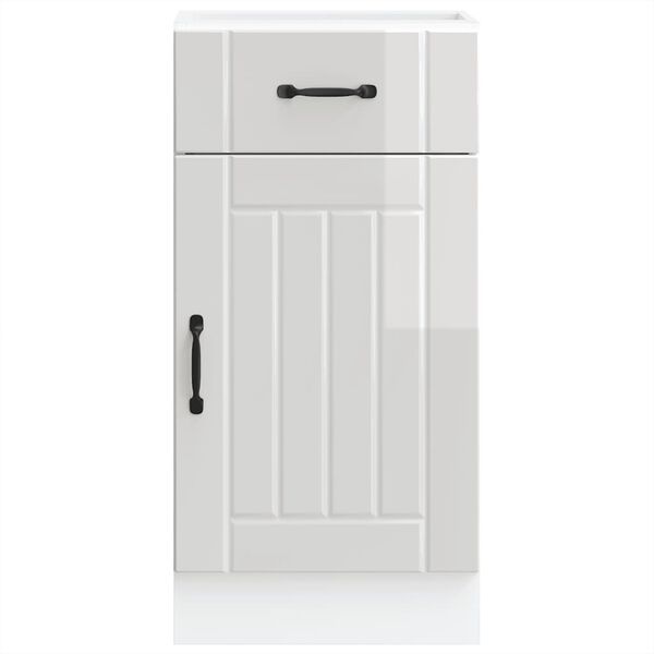 vidaXL Armoire de cuisine Lucca blanc brillant bois ing&eacute;nierie