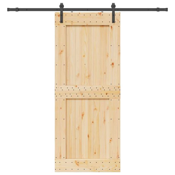 vidaXL Porte coulissante et kit de quincaillerie 95x210 cm pin massif