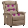 vidaXL Fauteuil &eacute;lectrique de massage Taupe Tissu microfibre