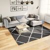 vidaXL Tapis shaggy &agrave; poils longs moderne noir et cr&egrave;me 240x240 cm