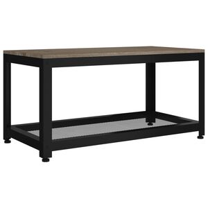 vidaXL Table basse Gris et noir 90x45x45 cm MDF et fer