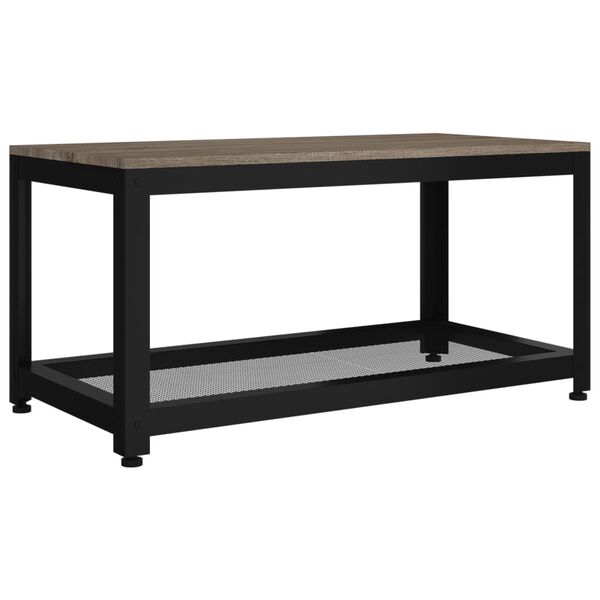 vidaXL Table basse Gris et noir 90x45x45 cm MDF et fer