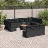vidaXL Salon de jardin avec coussins 14 pcs noir r&eacute;sine tress&eacute;e