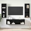 vidaXL Ensemble meuble TV 3 pcs Ch&ecirc;ne noir Bois d'ing&eacute;nierie