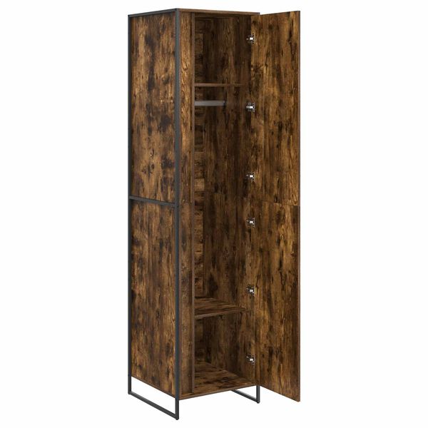 vidaXL Garde-robe 2 pcs Ch&ecirc;ne Fum&eacute; 50 x 50 x 200 cm Bois d'ing&eacute;nierie