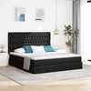 vidaXL Lit avec rangement et matelas Noir 180 x 200 cm Polyester