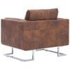 vidaXL Fauteuil cube Marron Similicuir daim