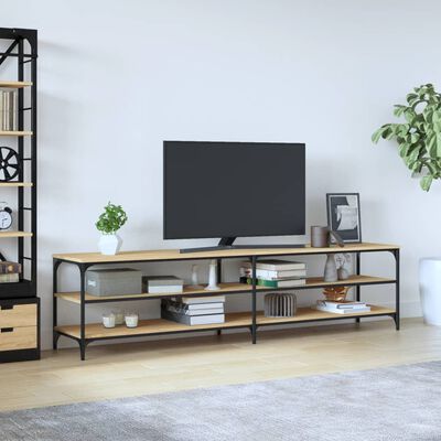 vidaXL Meuble TV chêne sonoma 200x30x50 cm bois d'ingénierie et métal