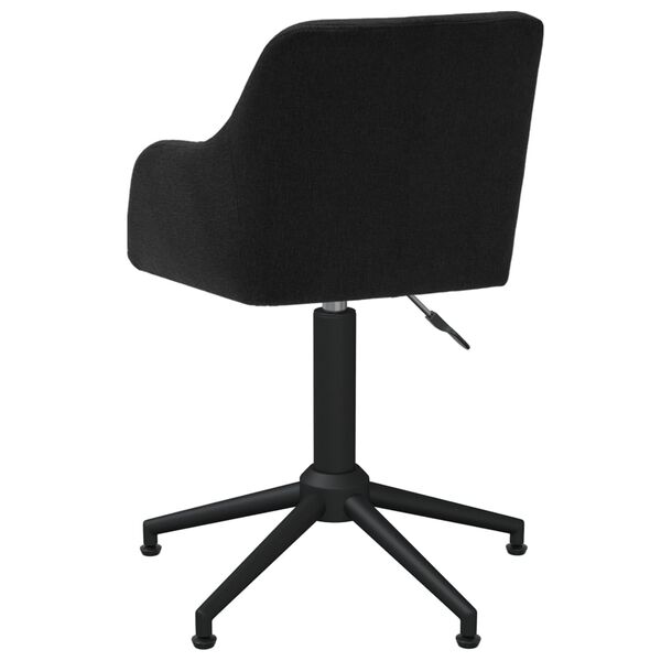 vidaXL Chaise pivotante de salle &agrave; manger Noir Tissu