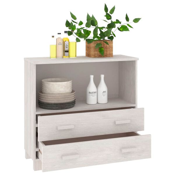 vidaXL Buffet HAMAR Blanc 85x35x80 cm Bois massif de pin