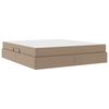 vidaXL Lit avec rangement et matelas 2 pcs Cappuccino Cuir