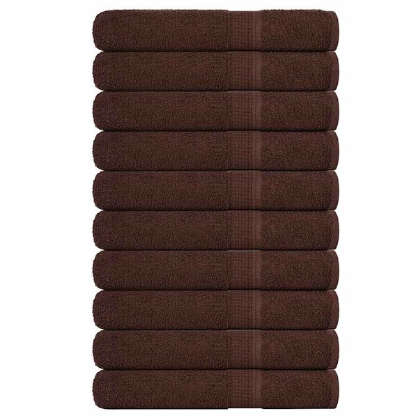 vidaXL Serviettes FROGN 10 pcs marron 100x200 cm 360 g/m&sup2;