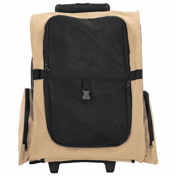 vidaXL Chariot pour animaux de compagnie 3 en 1 Design Sable 48 x 32 x (57-106) cm Tissu Oxford