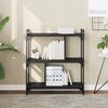 vidaXL Biblioth&egrave;que &agrave; 3 niveaux noir 76x32x88 cm bois d'ing&eacute;nierie