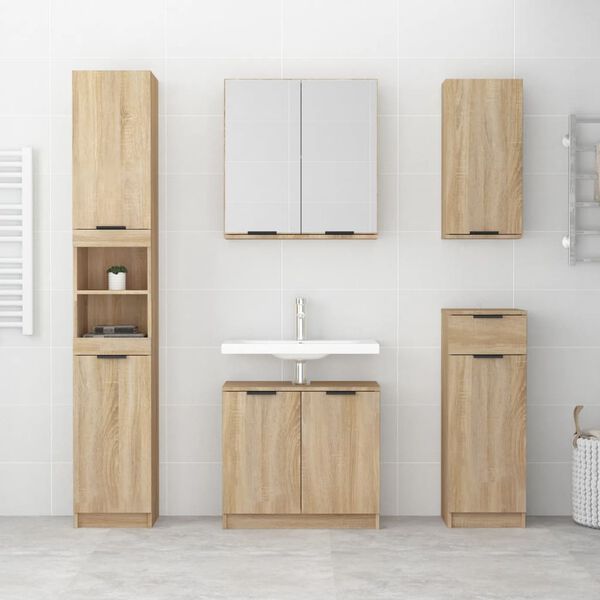 vidaXL Armoire salle de bain ch&ecirc;ne sonoma 32x34x188,5 cm