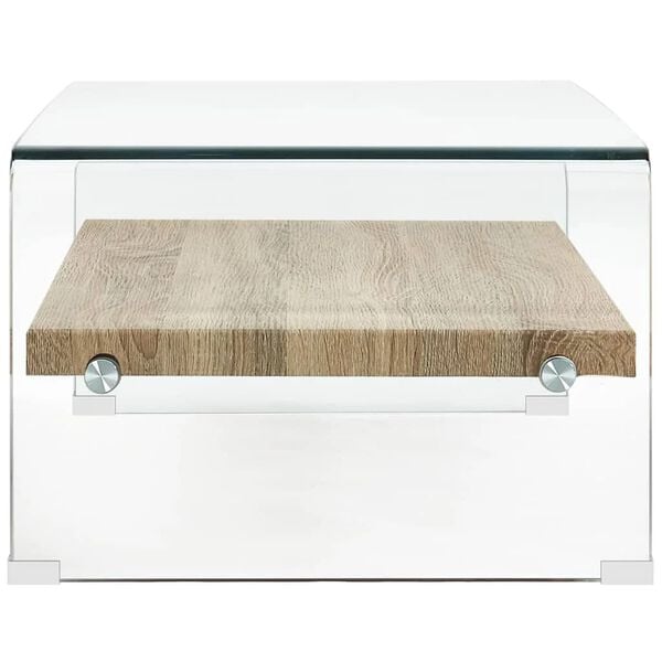 vidaXL Table basse Clair 98x45x31 cm Verre trempé