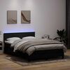 vidaXL Sommier &agrave; lattes de lit avec matelas et LED noir 160x220 cm velours