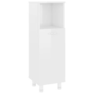 vidaXL Armoire de salle de bain Blanc brillant Bois d&rsquo;ing&eacute;nierie