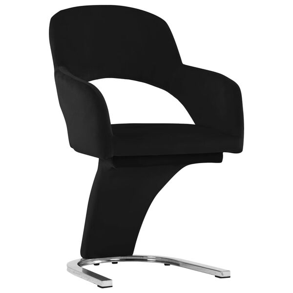 vidaXL Chaises &agrave; manger lot de 2 Noir Velours