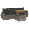 vidaXL Salon de jardin 5 pcs avec coussins gris r&eacute;sine tress&eacute;e