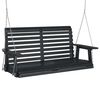 vidaXL Banc de balan&ccedil;oire de jardin cha&icirc;nes en m&eacute;tal bois massif sapin