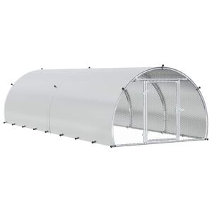 vidaXL Poulailler Argent&eacute; 400 x 150 x 100 cm Acier galvanis&eacute;