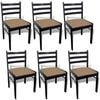vidaXL Chaises &agrave; manger lot de 6 marron bois solide et velours