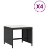 vidaXL Tabourets de jardin et coussins lot de 4 noir 41x41x36 cm rotin