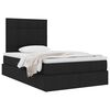 vidaXL Lit avec rangement et matelas Noir 120 x 190 cm tissu