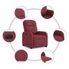 vidaXL Fauteuil inclinable &eacute;lectrique Rouge bordeaux Tissu