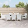 vidaXL Ensemble à manger de jardin et coussins 9 pcs blanc poly rotin