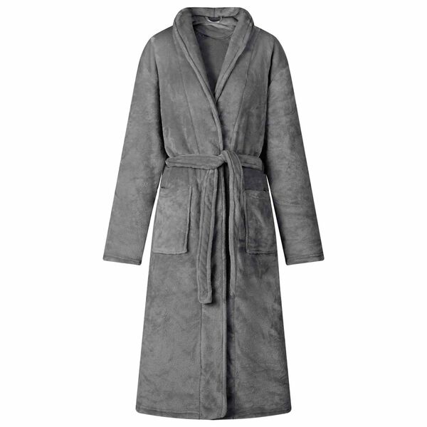 vidaXL Robe de bain sans capuche Gris foncé xxxl Flanelle