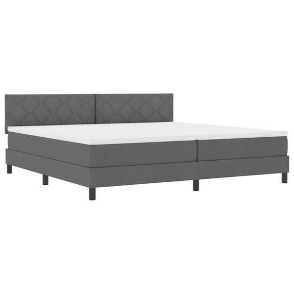 vidaXL Lit &agrave; ressorts avec matelas Gris fonc&eacute; 200 x 200 cm tissu