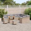 vidaXL Ensemble de canap&eacute; de jardin 12 pcs Beige polyrotin