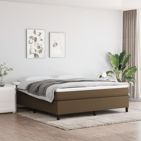 vidaXL Sommier &agrave; lattes de lit avec matelas Marron fonc&eacute; 160x200 cm