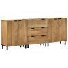vidaXL Buffets 3 pcs marron 60x33x75 cm bois massif de manguier