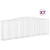 vidaXL Paniers &agrave; gabions arqu&eacute;s 7 pcs 400x30x120/140 cm Fer galvanis&eacute;