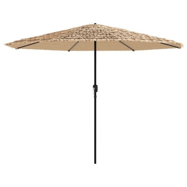 vidaXL Parasol de jardin avec LED et m&acirc;t en acier marron 324x324x247cm