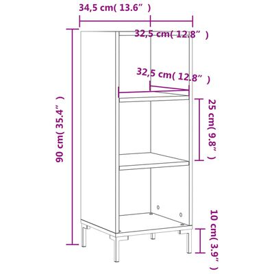 vidaXL Buffet blanc 34,5x32,5x90 cm bois d'ingénierie