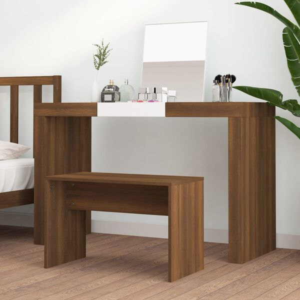 vidaXL Tabouret de toilette Chêne marron 70x35x45 cm Bois d'ingénierie