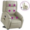vidaXL Fauteuil inclinable de massage Cr&egrave;me Similicuir