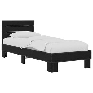 vidaXL Cadre de lit avec t&ecirc;te de lit Ch&ecirc;ne noir 80 x 200 cm