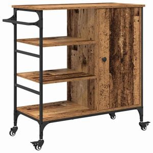 vidaXL Chariot de cuisine Bois ancien 87.5 x 39 x 84.5 cm
