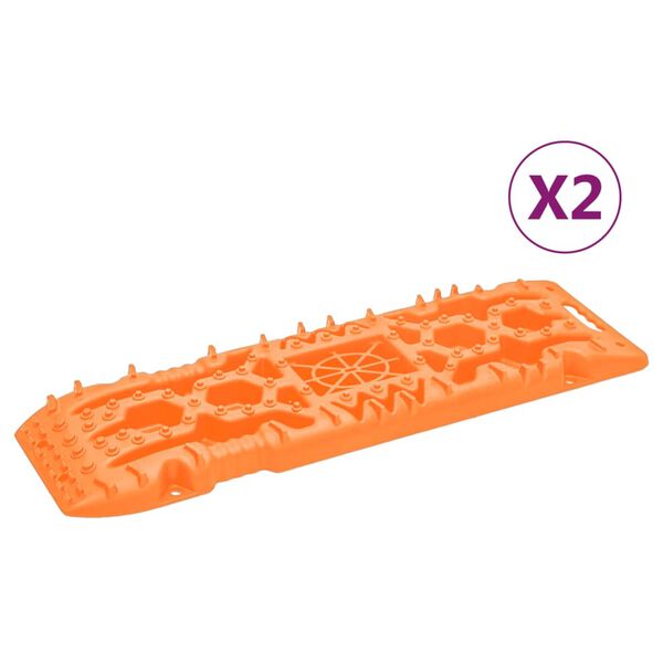 vidaXL Planches de traction 2 pc Orange 107x31x7 cm Nylon