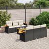 vidaXL Salon de jardin 7 pcs avec coussins noir r&eacute;sine tress&eacute;e