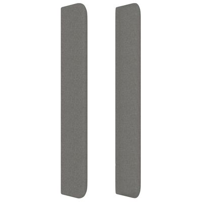 vidaXL Tête de lit avec oreilles Gris foncé 93x16x118/128 cm Tissu