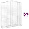 vidaXL Paniers &agrave; gabions arqu&eacute;s 7 pcs 200x50x220/240 cm Fer galvanis&eacute;