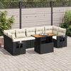 vidaXL Salon de jardin 8 pcs avec coussins noir r&eacute;sine tress&eacute;e